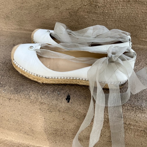 Stuart Weitzman espadrille ballerina “Perpignon” in white size 9 - Picture 4 of 6